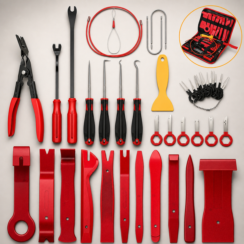 GOOACC 40PCS Trim Removal Tool Kit Clip Pliers Hook Set Car Panel Tool