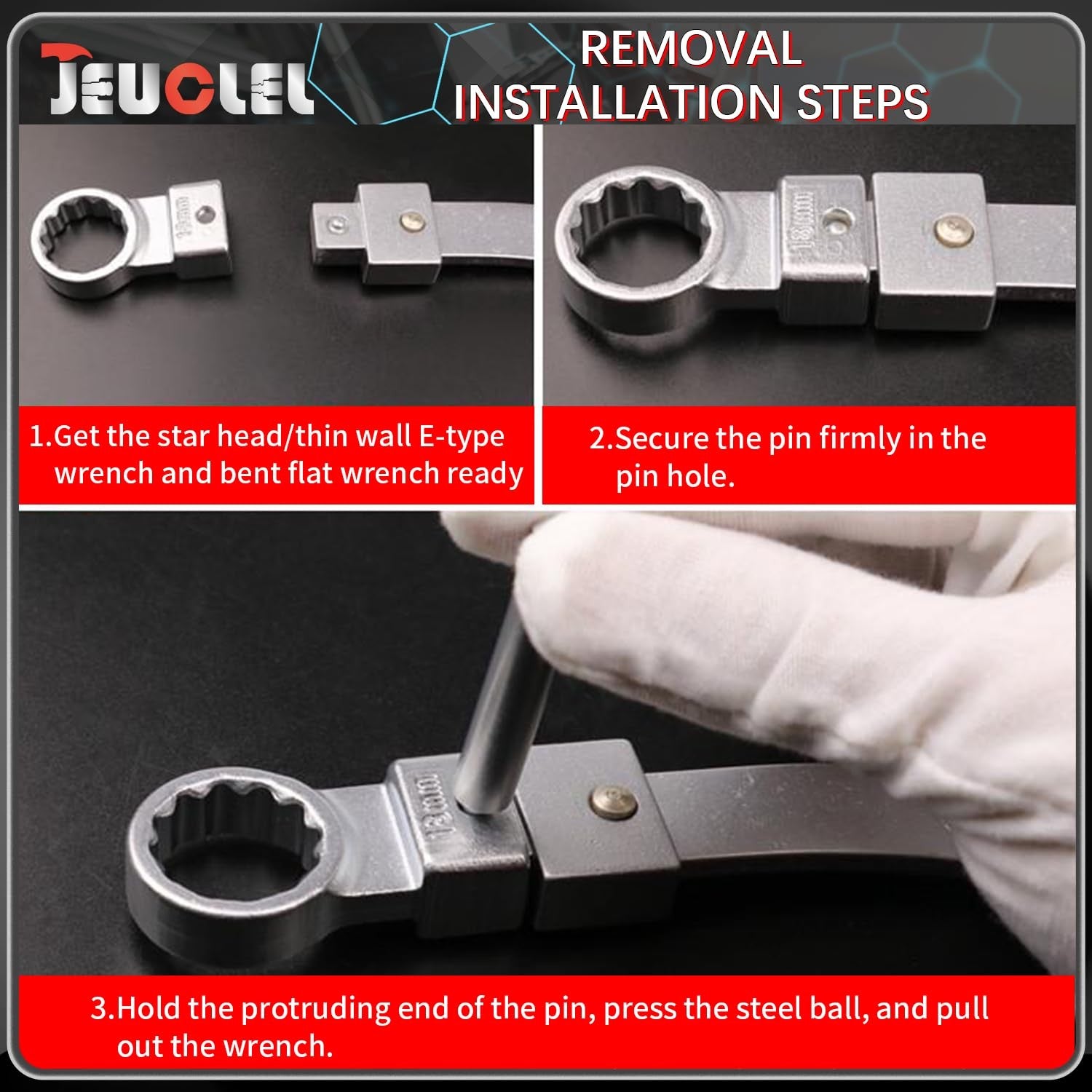 15PCS Serpentine Belt Tensioner Tool Kit 12–19mm Pulley Wrench Set Automotive