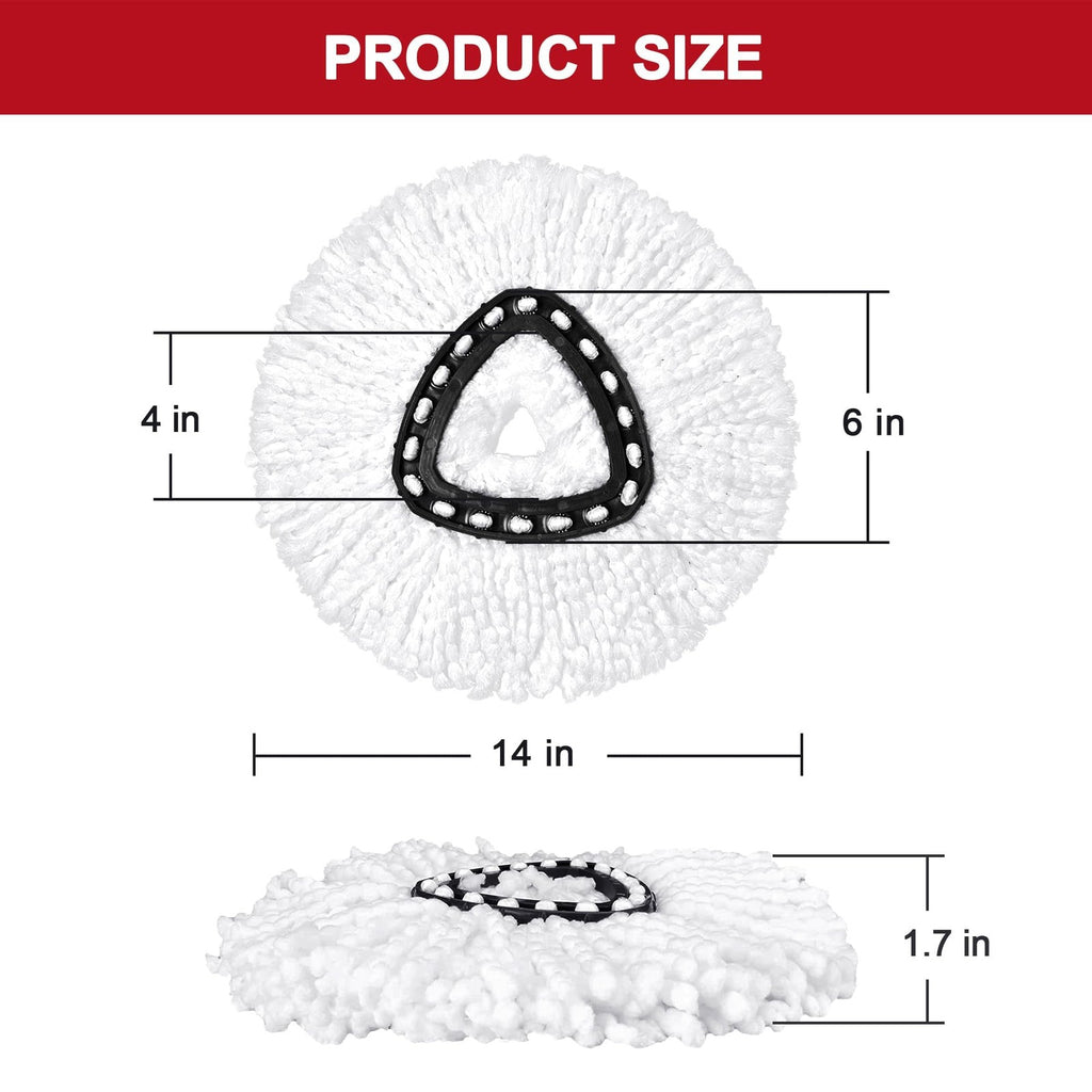 4 Pack Mop Head Replacements for O-Cedar EasyWring Spin Mop NOT RinseClean