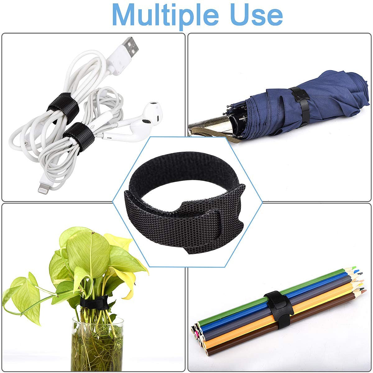 60 PCS 6 Inches Reusable Cable Ties, Adjustable Cord Straps Wire Organizer Cord