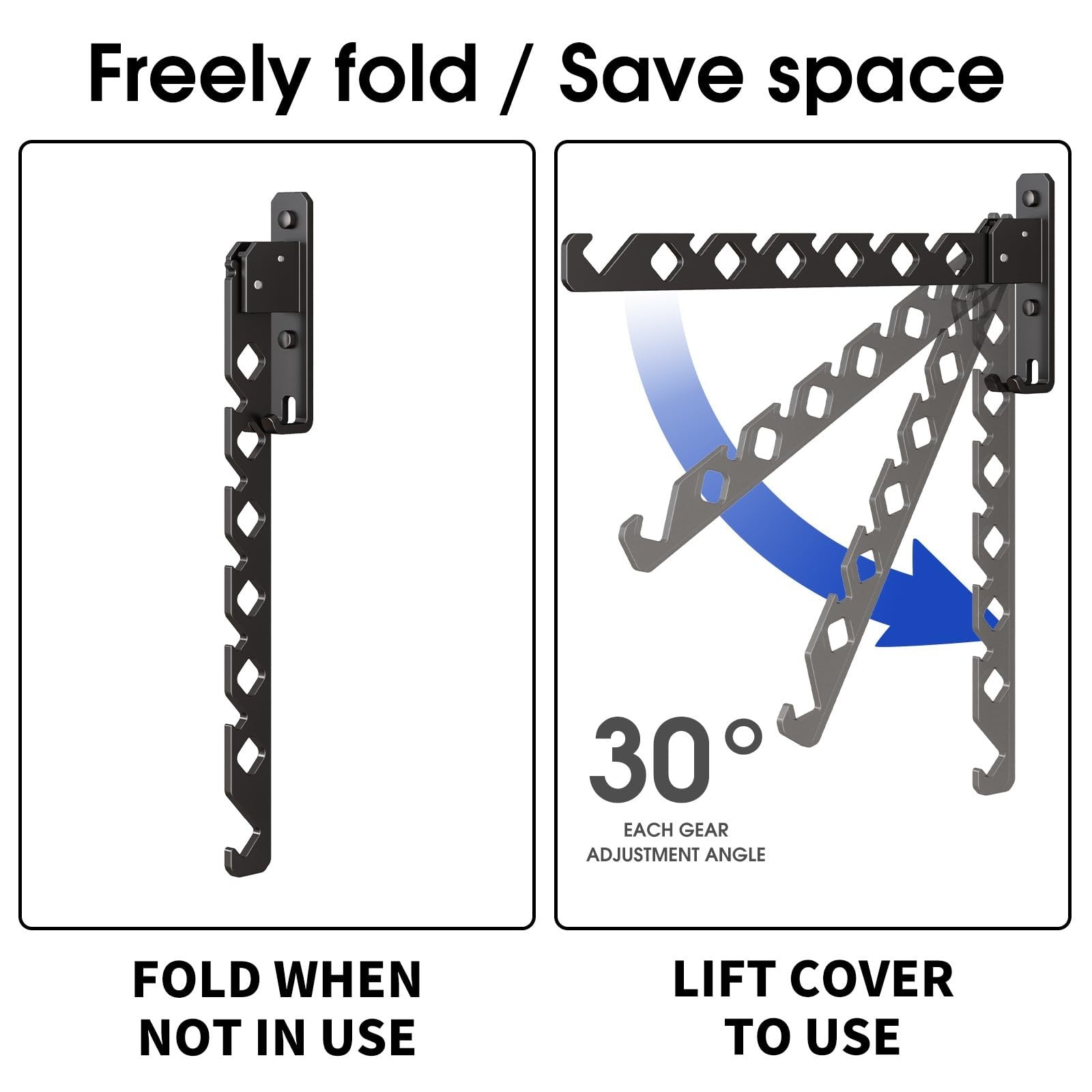 Wall Mounted Clothes Drying Rack, Wall Clothes Hanger Foldable, Laundry Hanger.