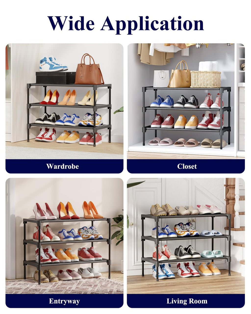 Kitsure Shoe Rack, Non-Woven Shoe Rack Shelf Shoe Organizer for Closet Entryway,