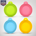 4 Pack Silicone Pet Food Can Lids Covers Fits Most Dog Cat Food Cans Multicolor
