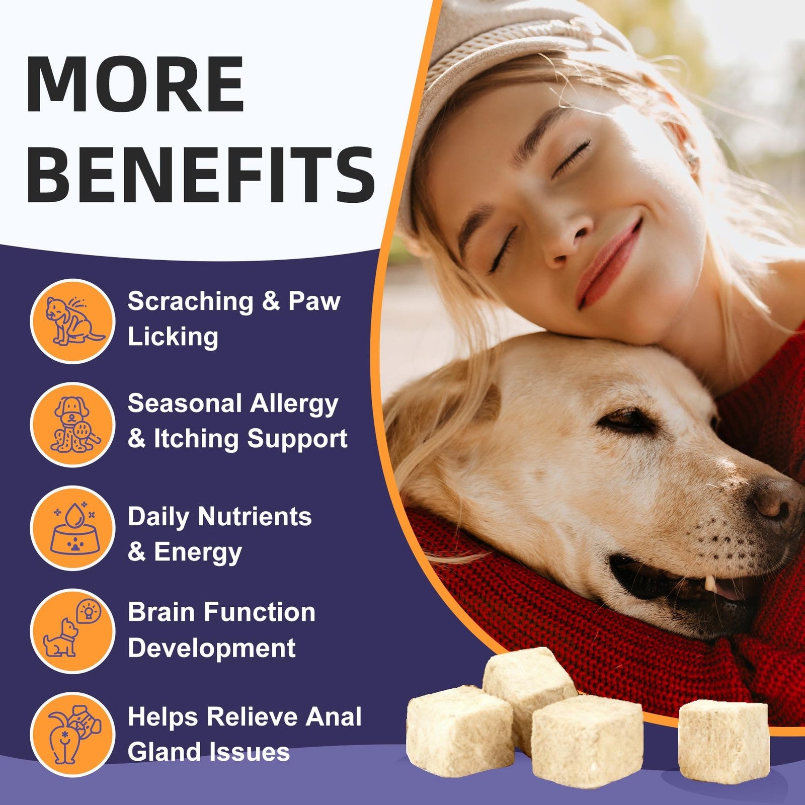 Dog Probiotics Chews 6 Billion CFU Digestive & Gut Health Pumpkin 120ct