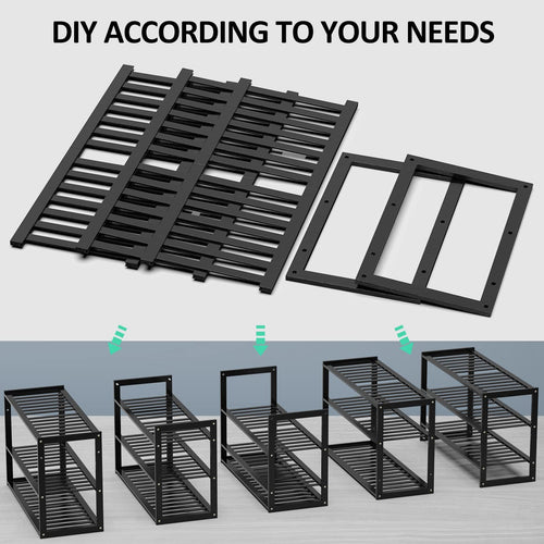 3 Tier Bamboo Shoe Rack for Entryway Closet Hallway Bedroom Garage Stackable