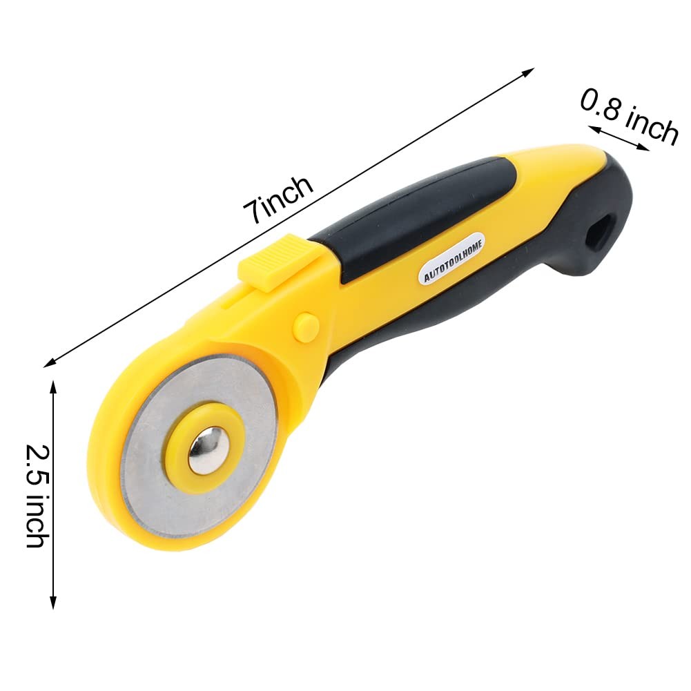AUTOTOOLHOME 45mm Rotary Cutter 9 Extra Blades SKS-7 Fabric Cutter Set
