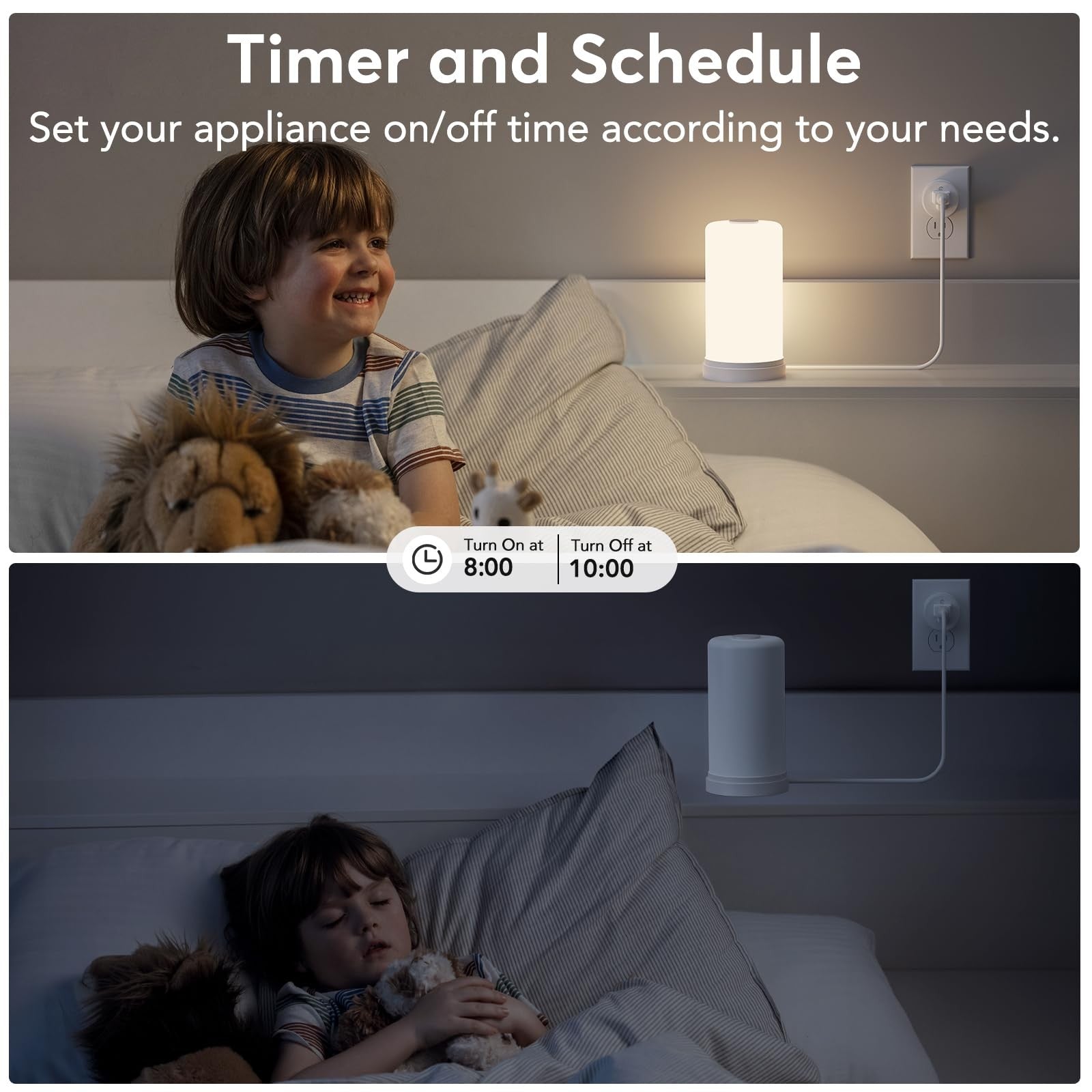 EIGHTREE WiFi Smart Plug 4-Pack 2.4GHz Alexa Google Timer Remote Outlet