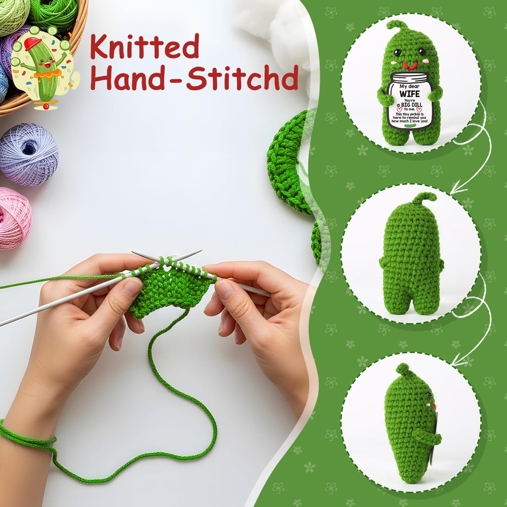 Crochet Pickle Gift for Wife Funny Romantic Keepsake Cute Desk Decor