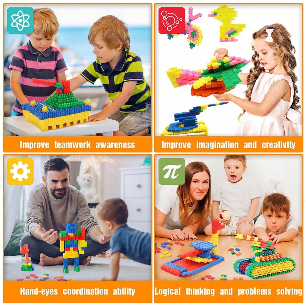 FUBAODA 600pcs Building Blocks Set Kids STEM Construction Toy Preschool Learning