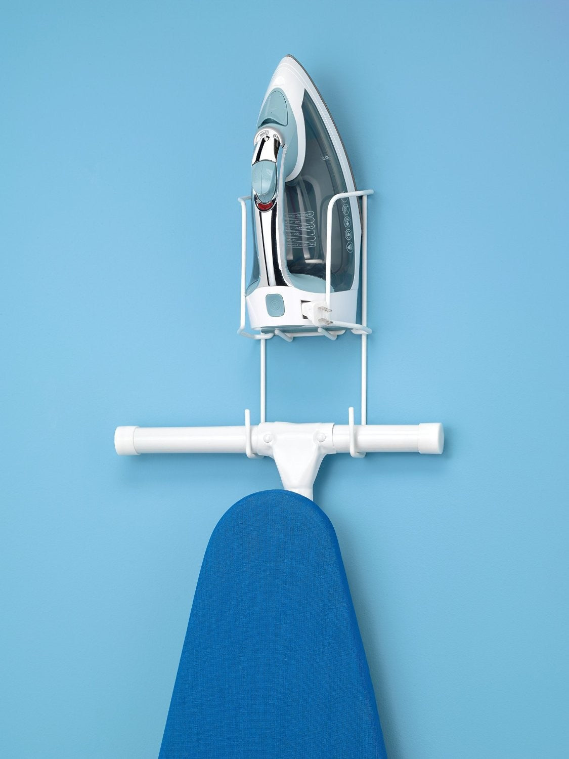 Wire Over The Door Ironing Caddy  Iron and Ironing Board Storage Organizer White
