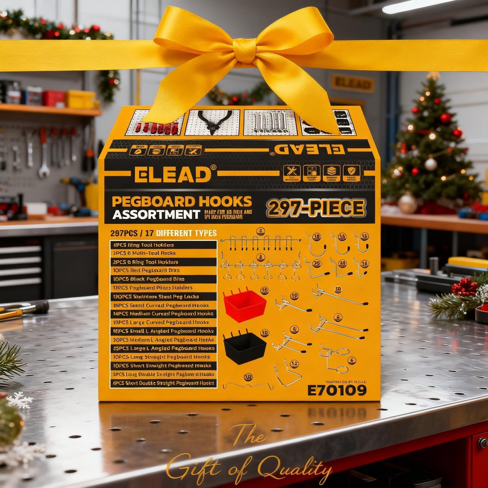 297-Piece Pegboard Organizer Kit for Garage, Workshop & Craft Room