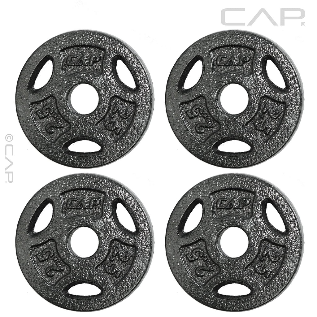 CAP Barbell Standard 1-Inch Grip Weight Plates 2.5 lbs BLACK, Pack (x4)