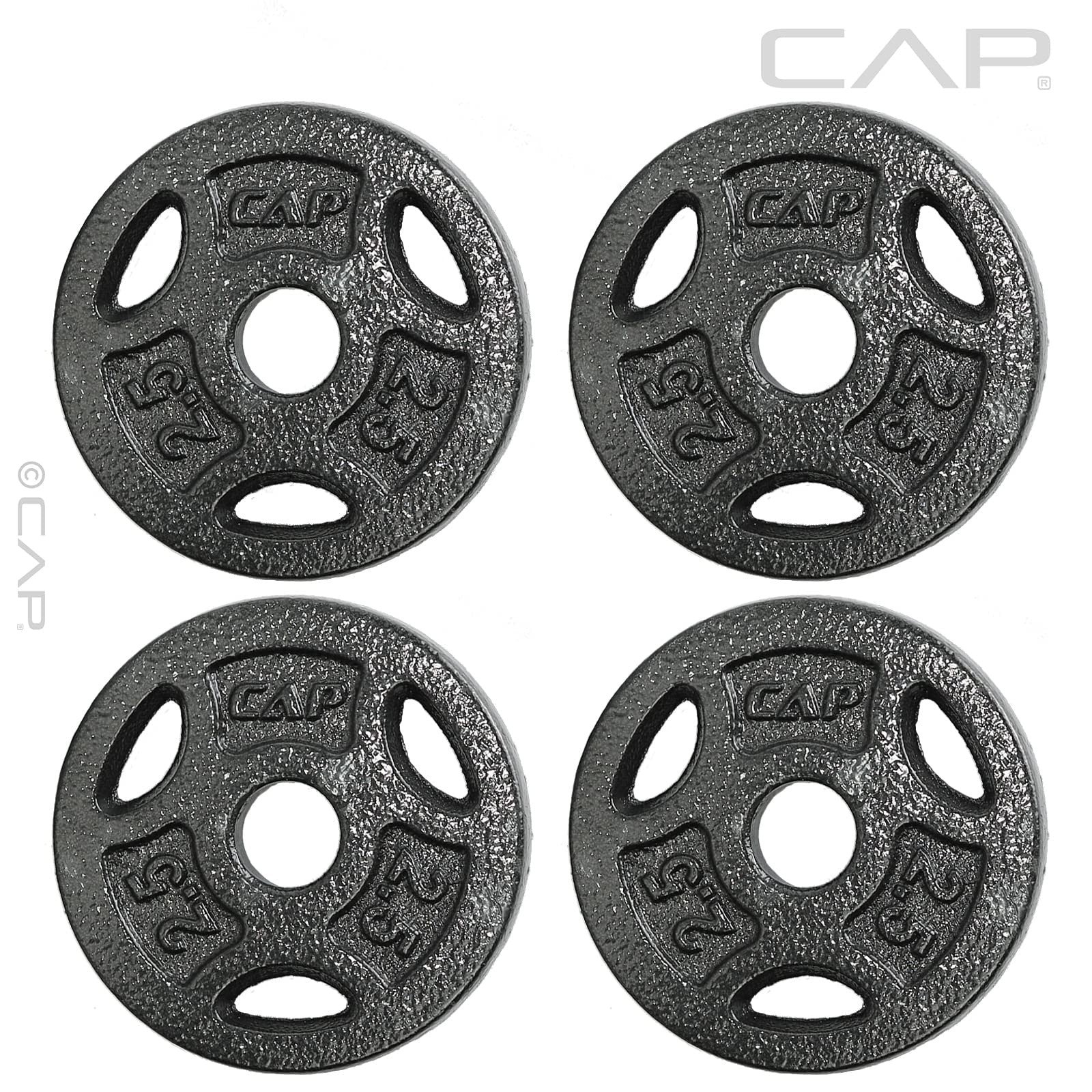 CAP Barbell Standard 1-Inch Grip Weight Plates 2.5 lbs BLACK, Pack (x4)