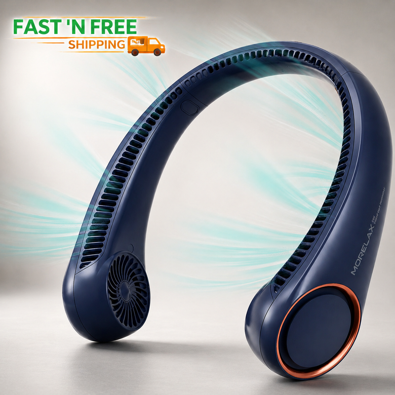 Morelax Bladeless Neck Fan Rechargeable 360 Cooling Hands-Free Quiet Travel