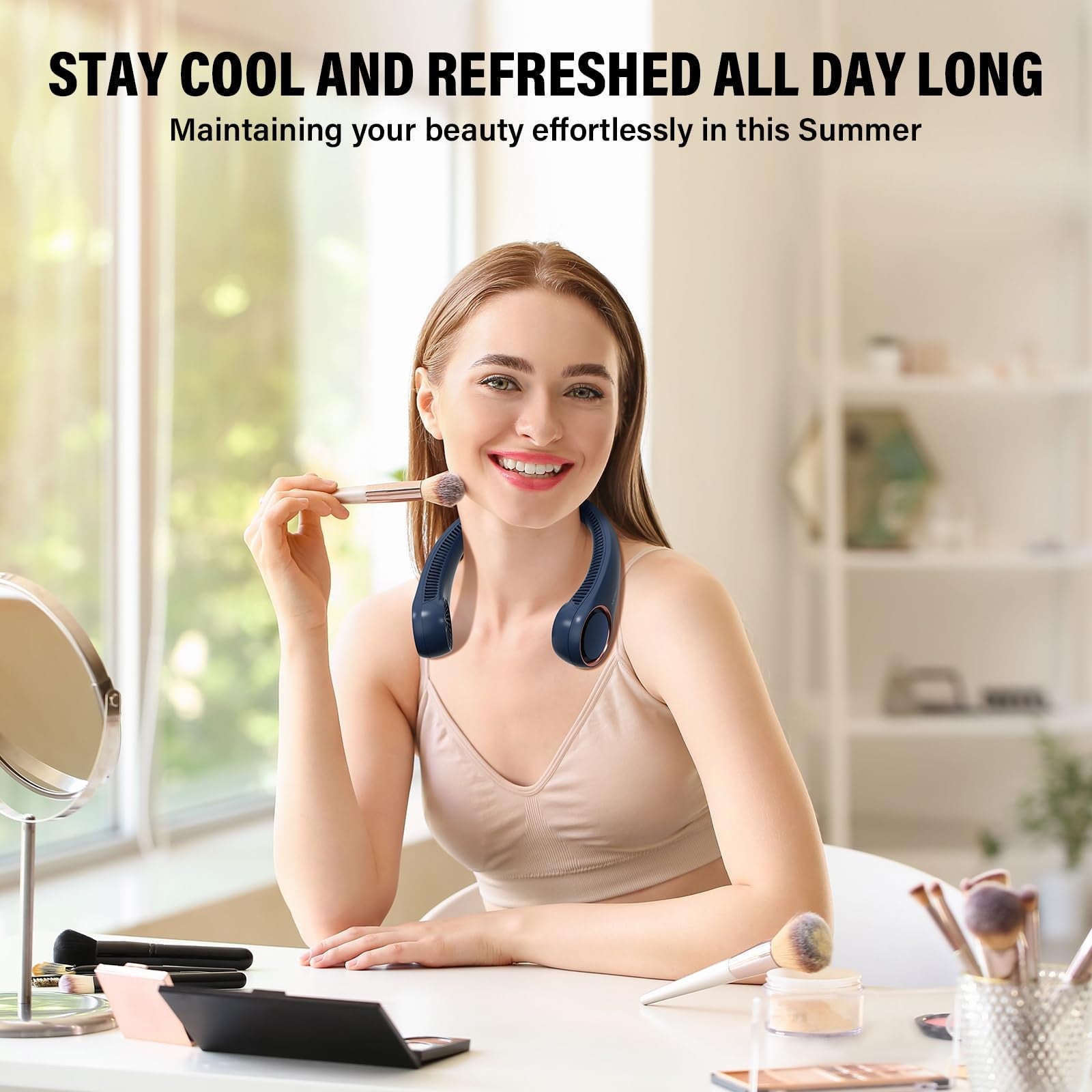 Morelax Bladeless Neck Fan Rechargeable 360 Cooling Hands-Free Quiet Travel