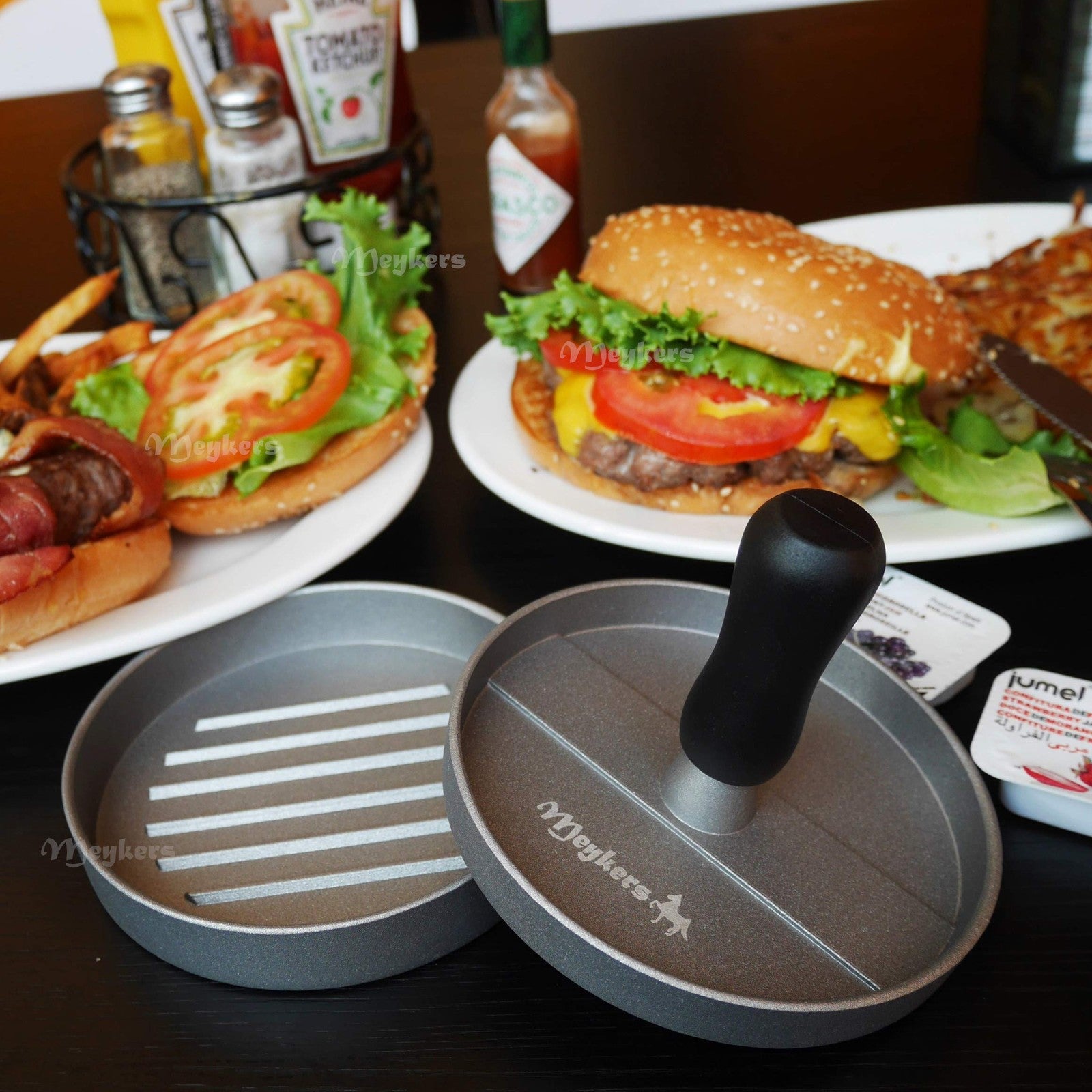 4.5" Hamburger Press Patty Maker w/150 Patty Papers Nonstick Burger Mold BPA