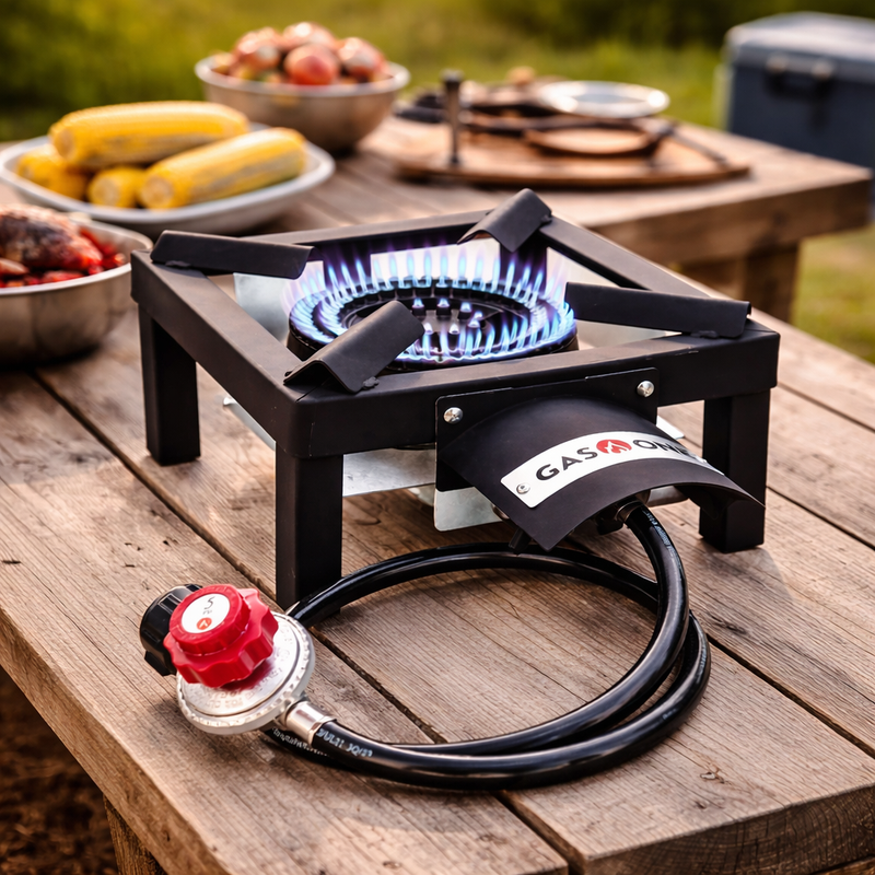 Propane Burner High Pressure Outdoor Stove Heat Shield Cooking Camping Tailgatin