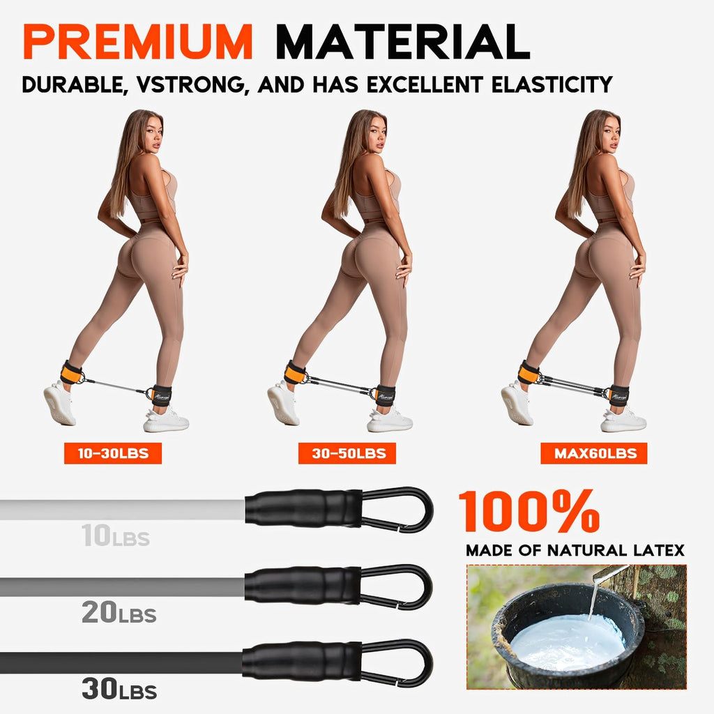 HPYGN Ankle Resistance Bands with Cuffs, Ankle Bands for Working Out, Resistance