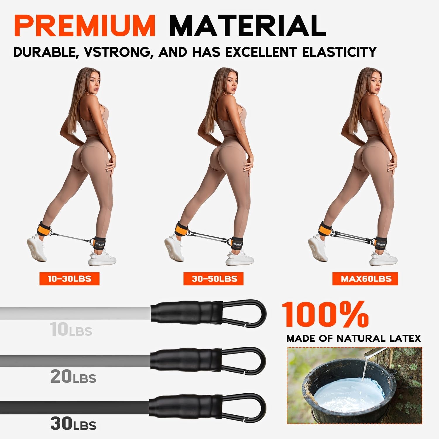HPYGN Ankle Resistance Bands with Cuffs, Ankle Bands for Working Out, Resistance