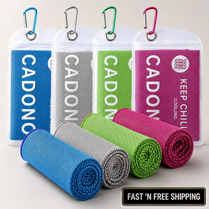 CADONO Cooling Towels 4 Pack Breathable Ice Towel for Gym Sports Heat Relief
