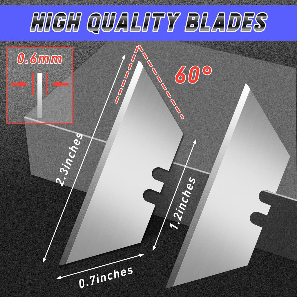 Folding Utility Knife Set 4Pc Box Cutter with 10 Extra Blades Razor Knife Kit