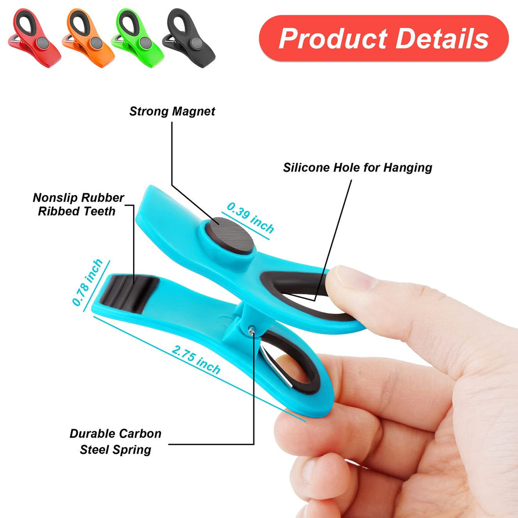 12 Pack Chip Clips Bag Clips, Magnetic Bag Clip for Food Storage Heavy Duty.