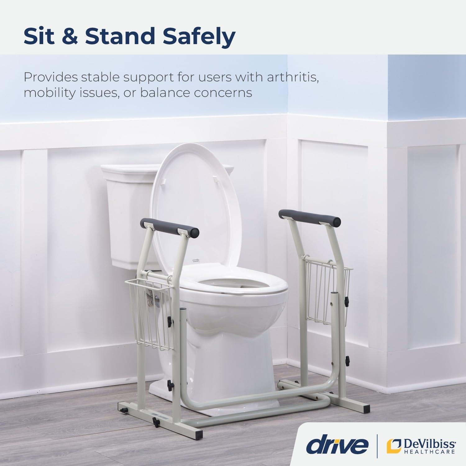 Toilet Safety Frame, Bathroom Grab Bar for Toilets, Freestanding Toilet Rail