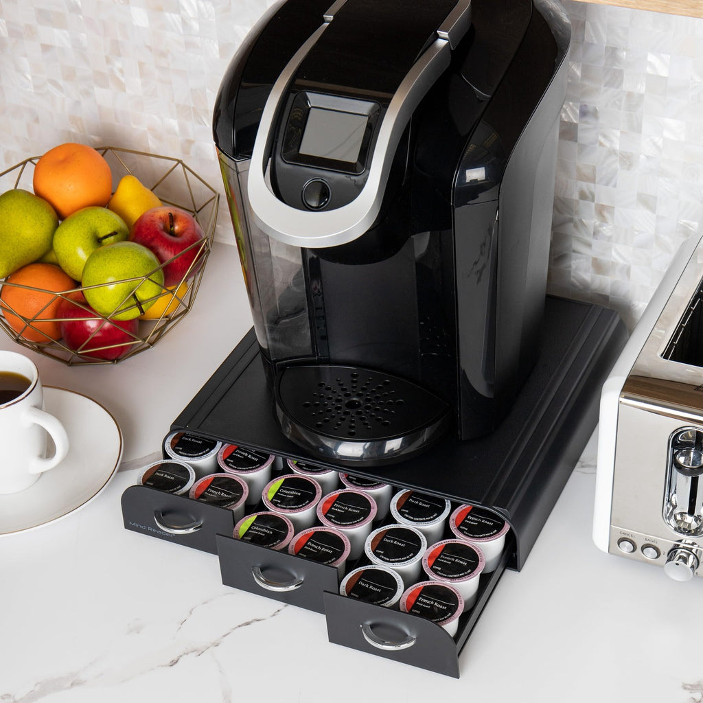 Mind Reader Coffee Pod Organizer 3 Drawers Holds 36 Single Serve Pods Black