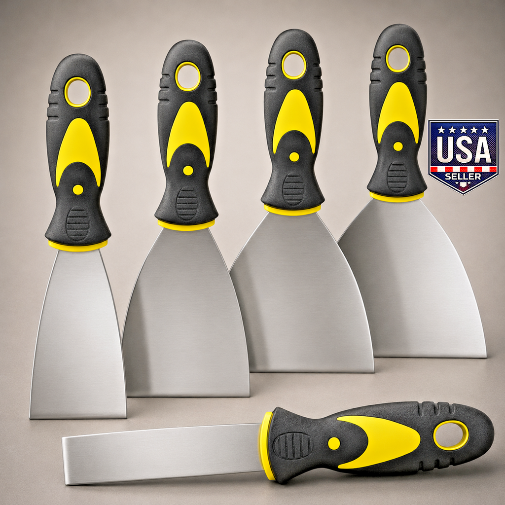 Putty Knife Set 5Pc 1–5 Inch Stainless Steel Paint Scraper Drywall Spackle Tool