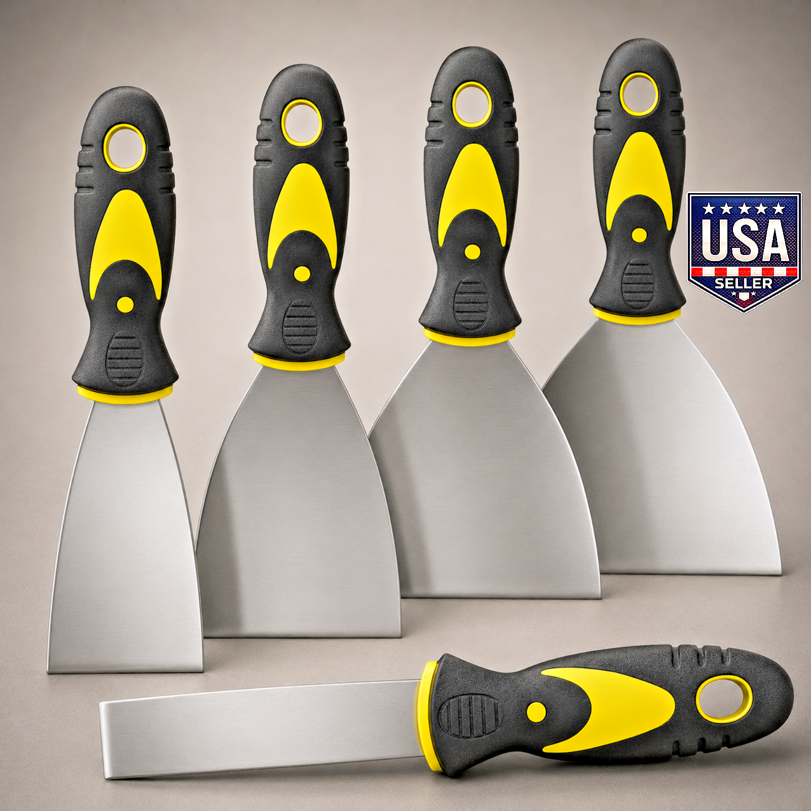 Putty Knife Set 5Pc 1–5 Inch Stainless Steel Paint Scraper Drywall Spackle Tool