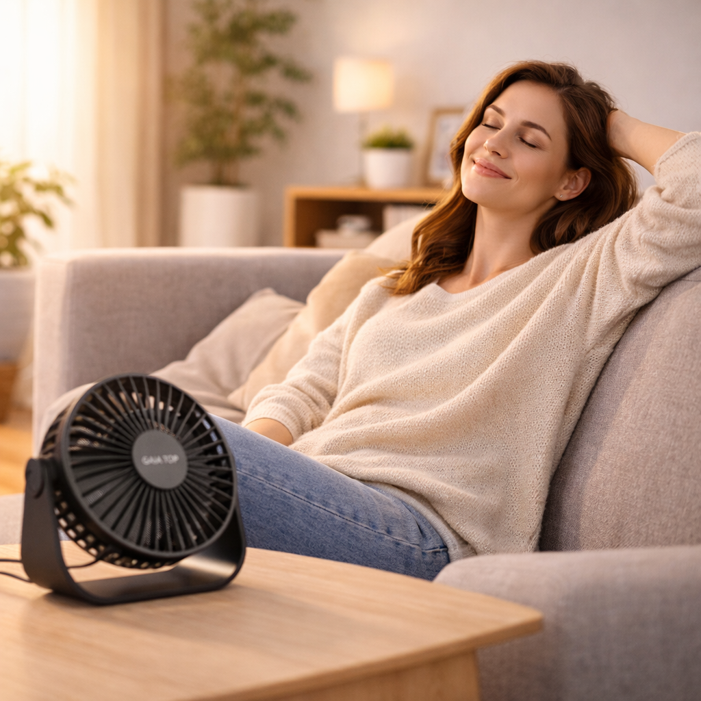Gaiatop USB Desk Fan 3-Speed Quiet Cooling Portable Table Fan for Home Office