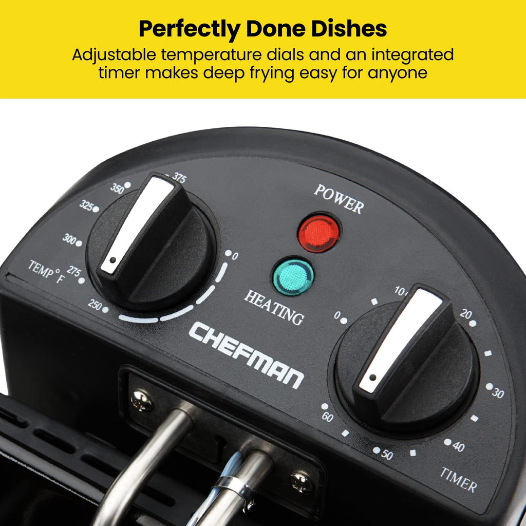 Deep Fryer XL 4.5L Stainless Steel Adjustable Temp Timer Family Cooking Kitchen