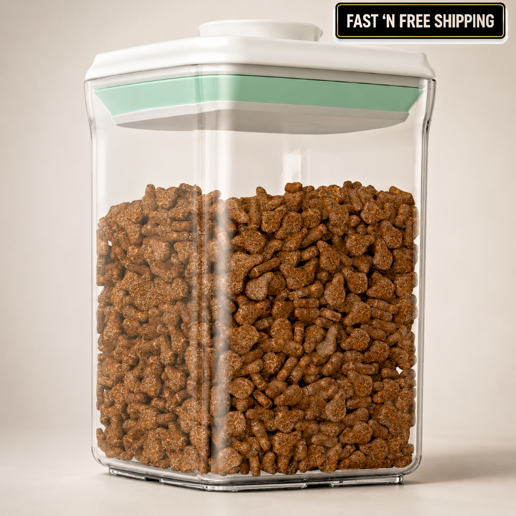 Dog Treat Container Airtight 1.3Qt BPA-Free Stackable Pet Food Jar