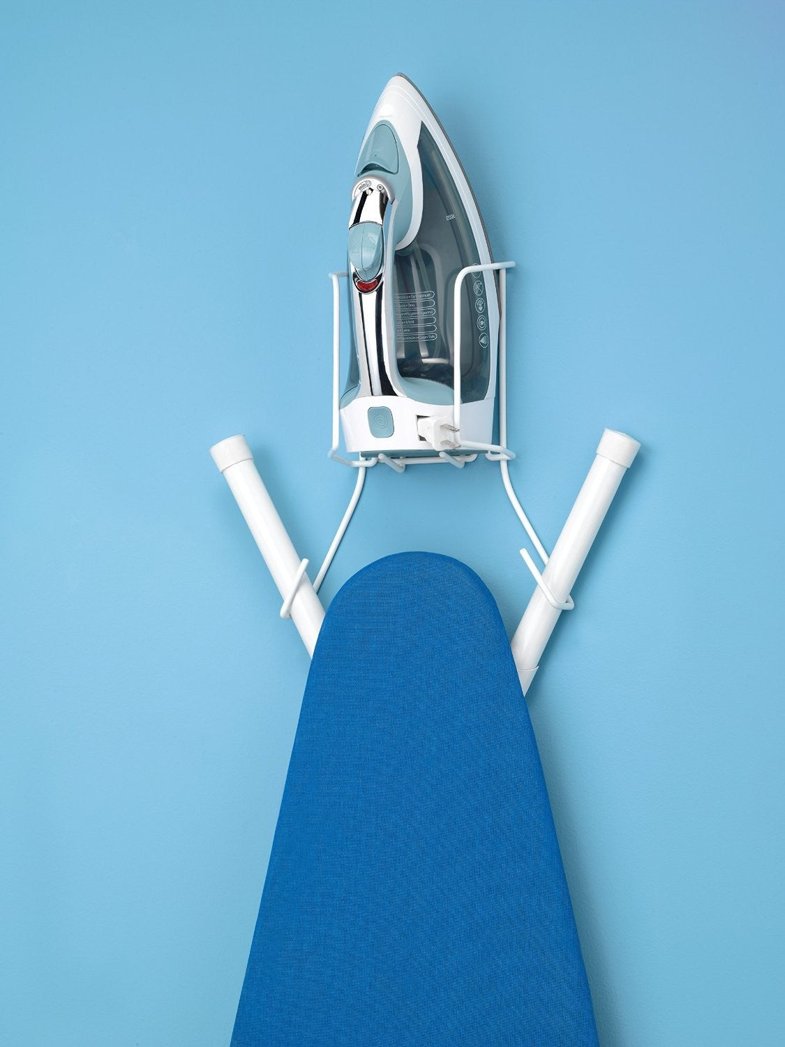 Wire Over The Door Ironing Caddy  Iron and Ironing Board Storage Organizer White