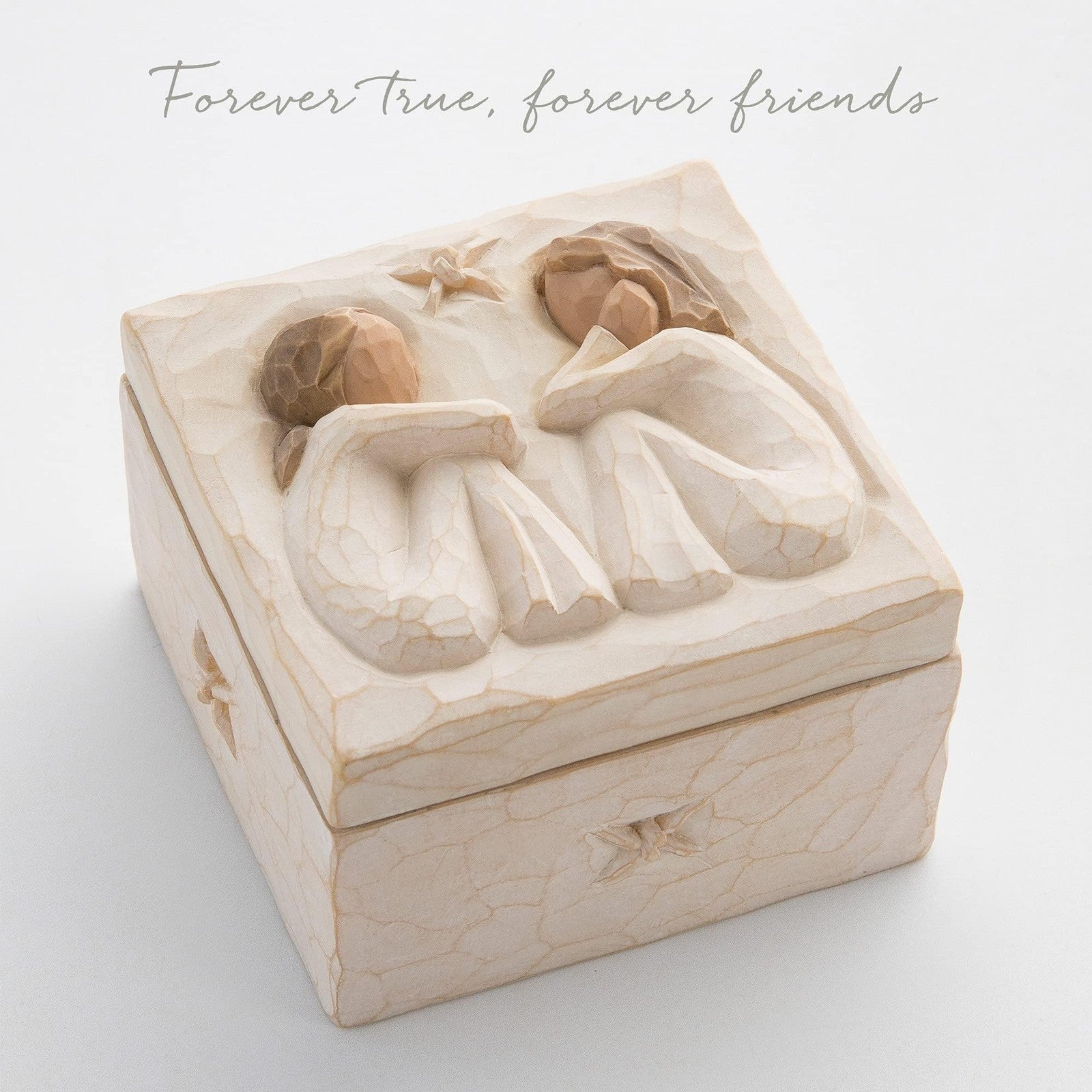 Willow Tree Friendship Keepsake Box Hand Painted Jewelry Storage Gift Home Decor