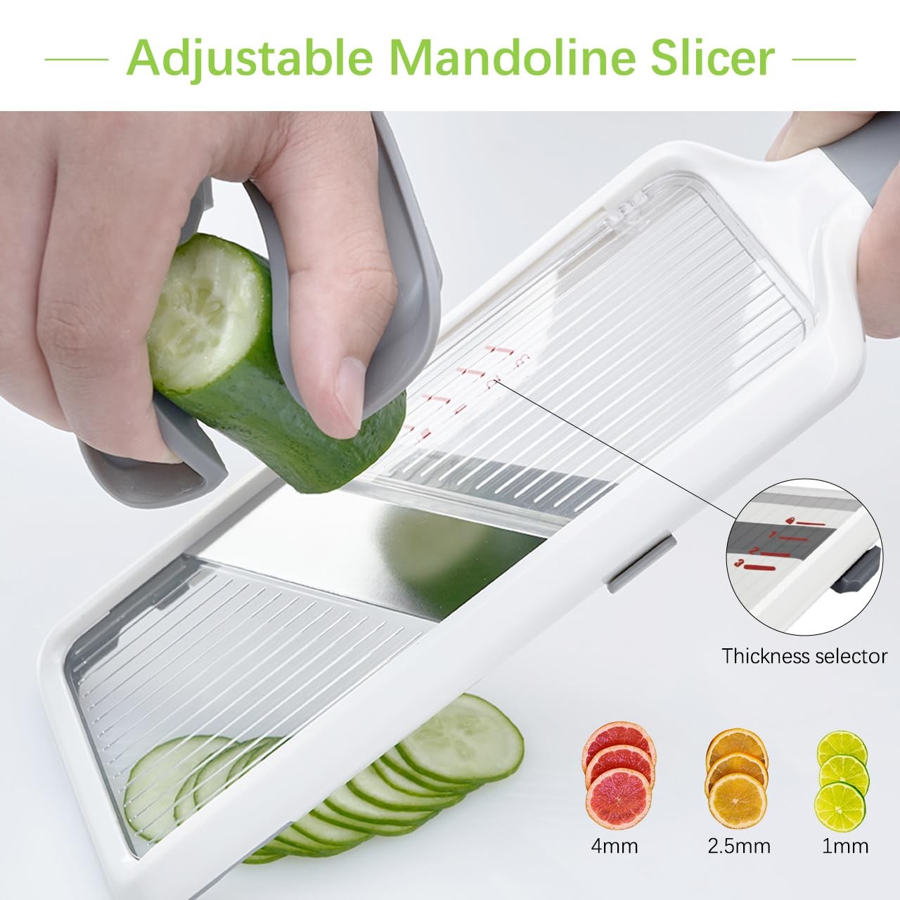 Multi Handheld Mandoline Slicer- Adjustable Stainless Steel Blade Slicer Veggies