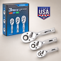 Ryrura 1/4" 3/8" 1/2" Stubby Drive Ratchet Set, Mini Ratchet Wrench Set.