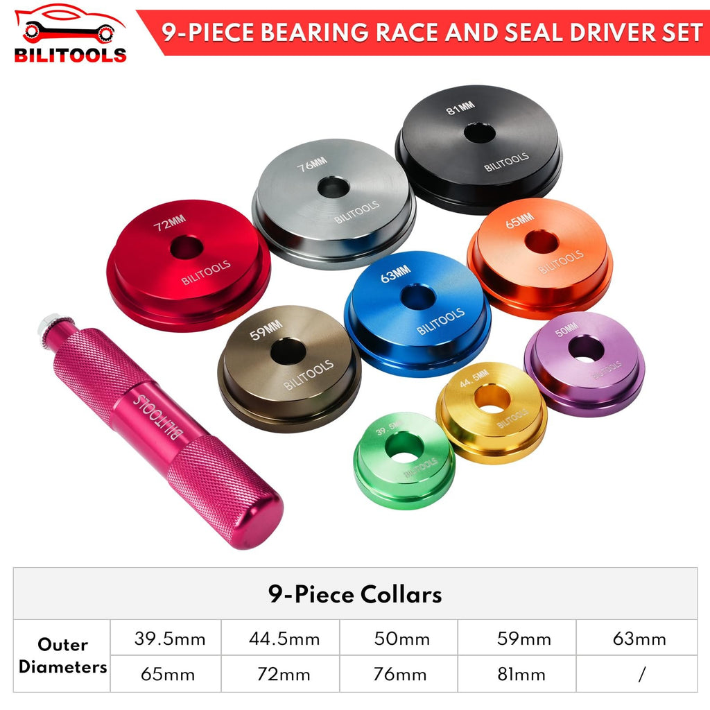 BILITOOLS Bearing Press Kit 10Pc Seal Driver Installer Set and Storage Case Tool