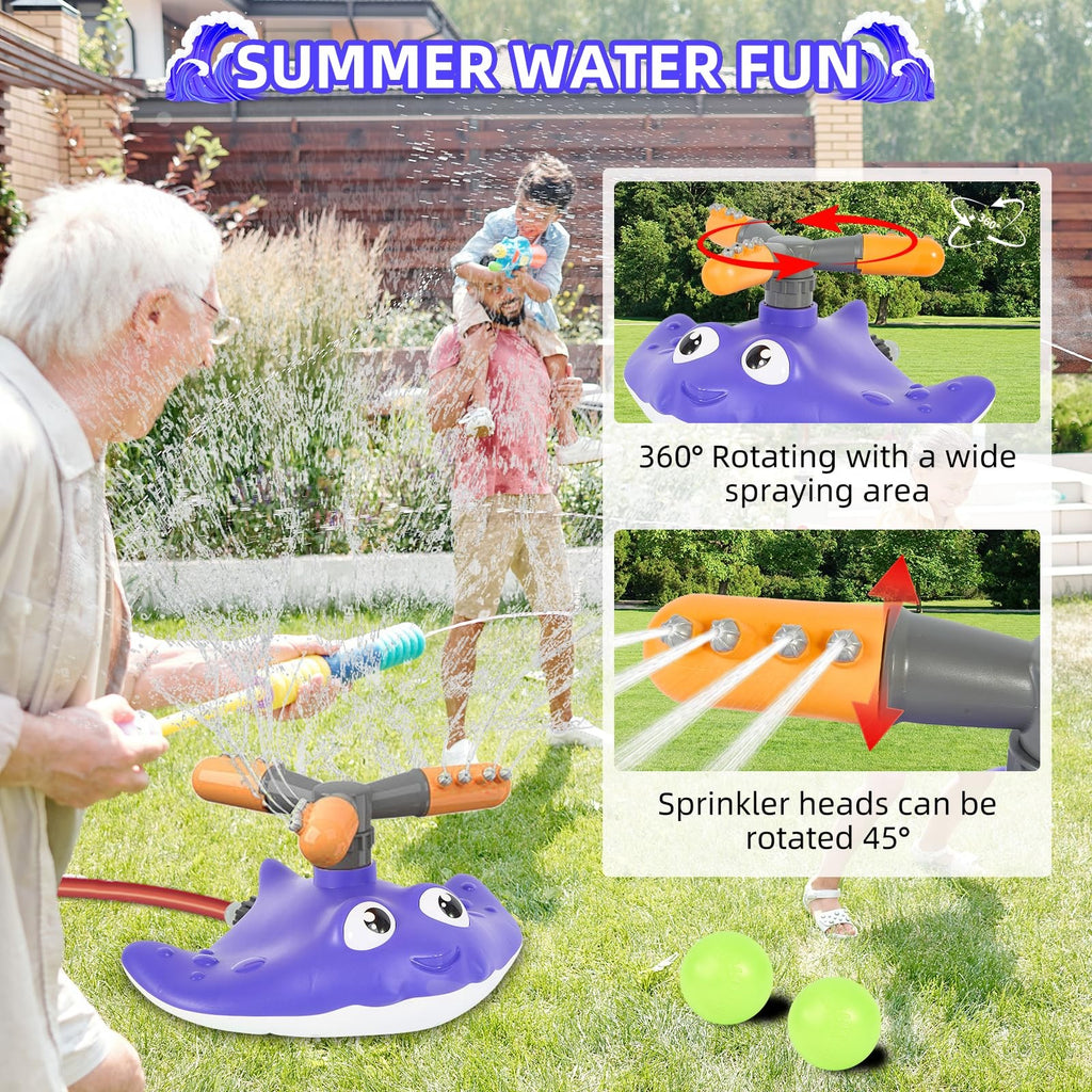 Kids Water Sprinkler Baseball Toy 2 in 1 Outdoor Summer Splash Game