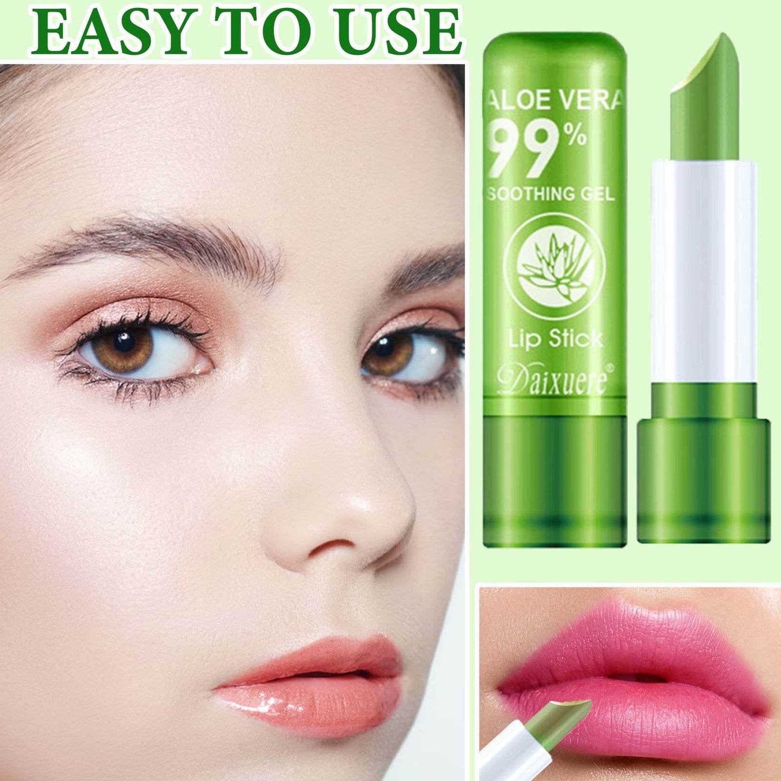 Aloe Vera Color Changing Lipstick Set Moisturizing Long Lasting Lip Balm