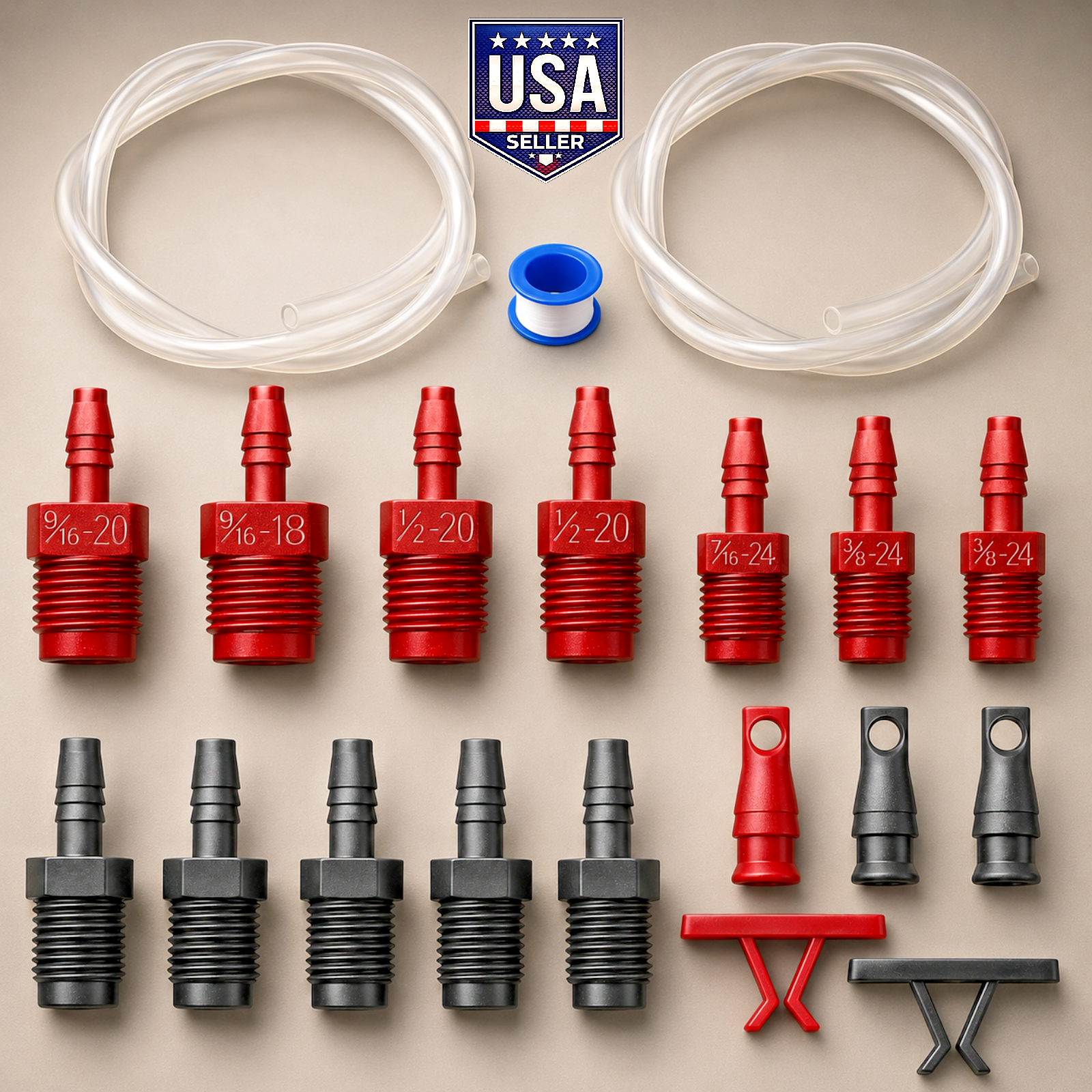 Universal Master Cylinder Brake Bleeder Kit – 20Pc SAE & Metric Fittings