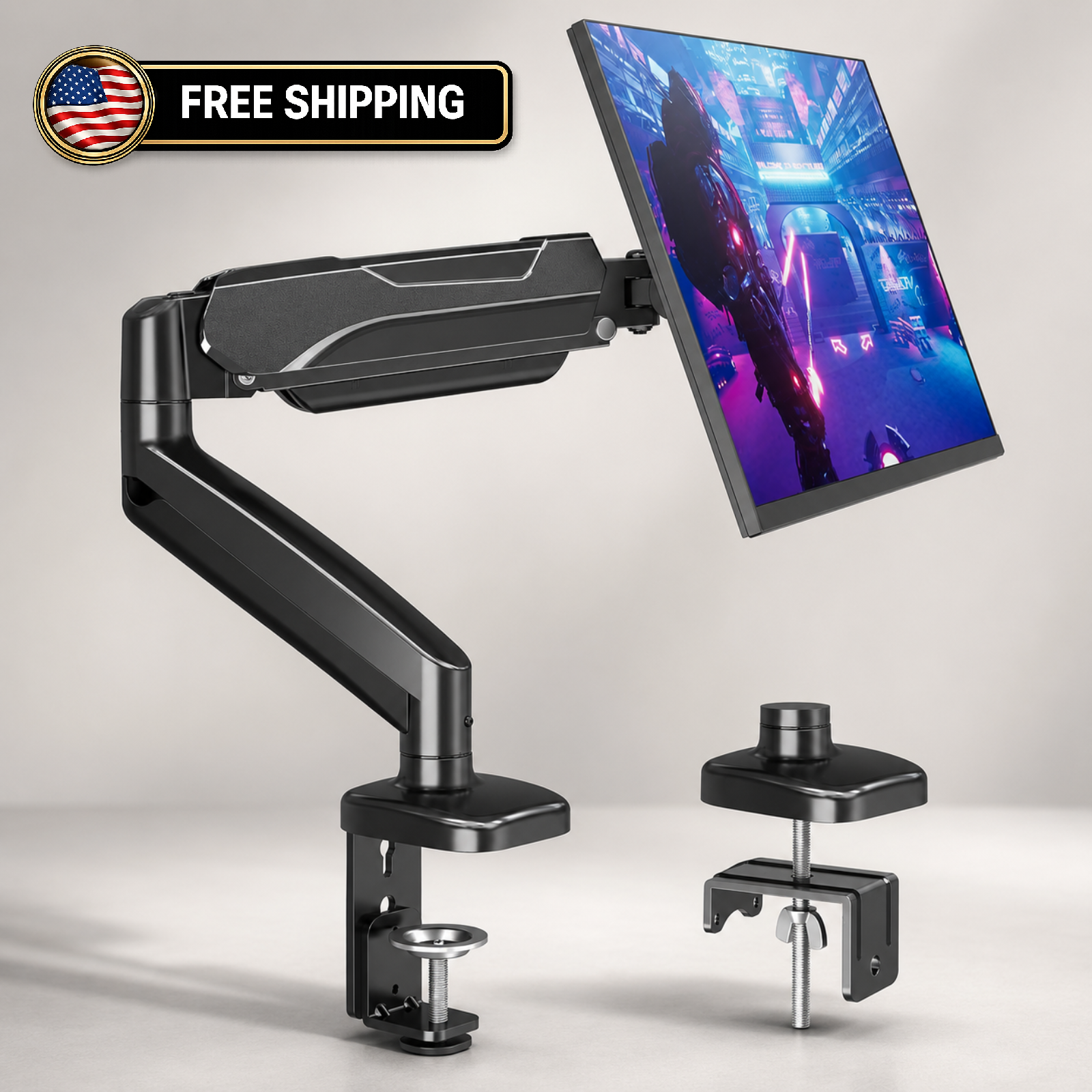 Single Monitor Desk Mount Arm for 17-32" Screens Holds 4.4-17.6 lbs VESA 75/100