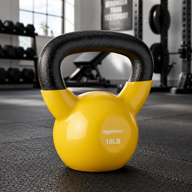 10LB Cast Iron Kettlebell Vinyl Coated Weight for Strength Training