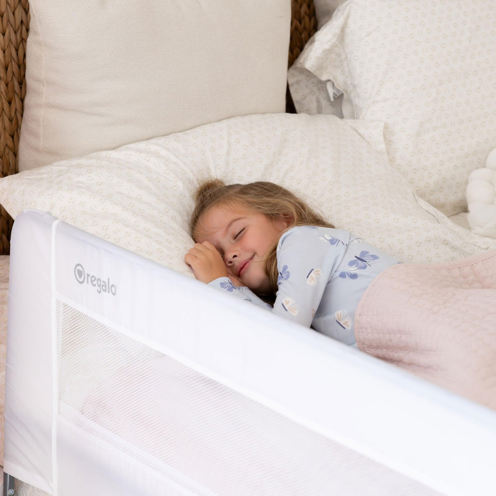 Regalo Toddler Bed Rail Guard 43" Swing Down Safety Rail Twin Full Queen