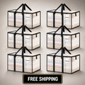 8 Pack Extra Large Heavy Duty Moving Bags Clear Storage Bins with Lids Reinforce
