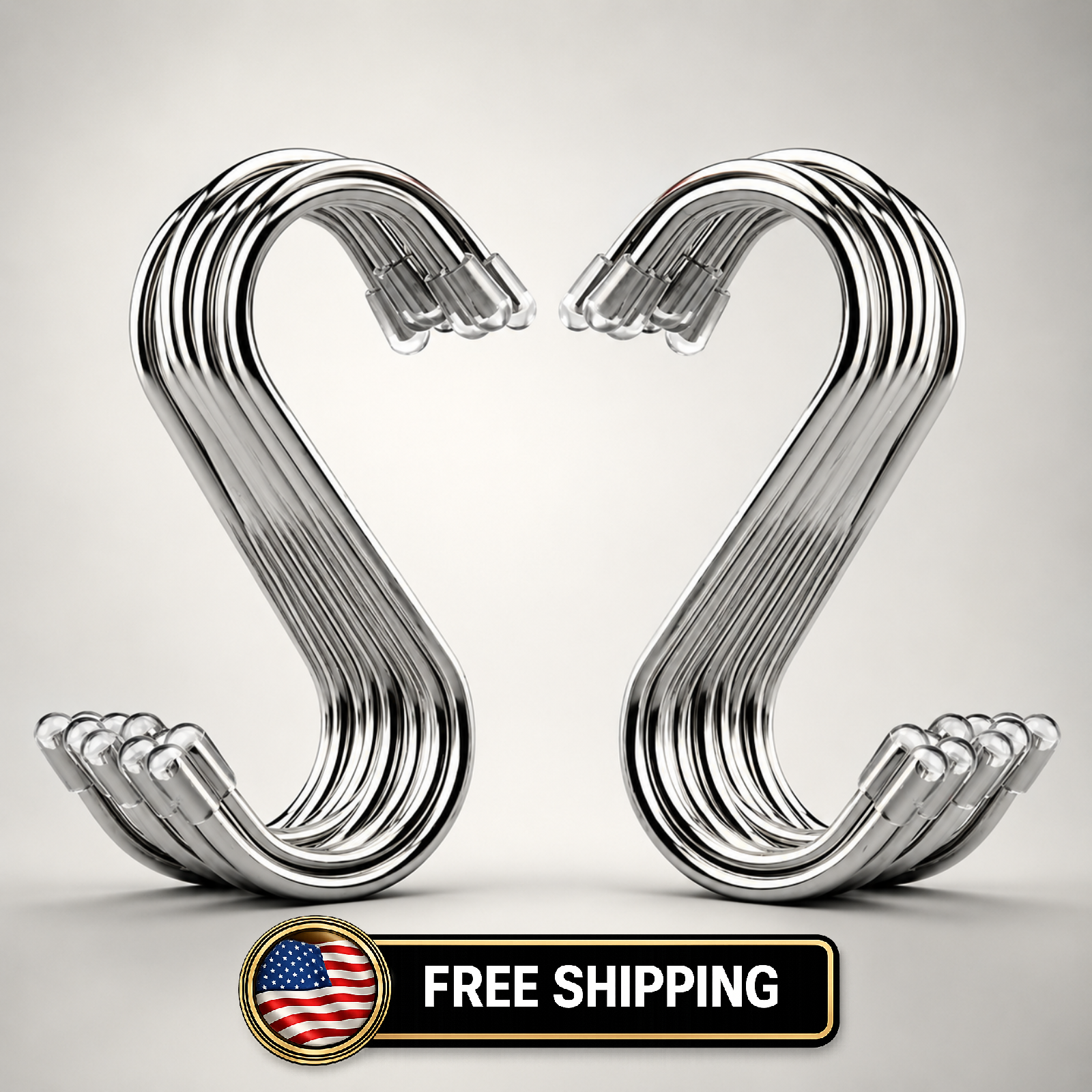 20 Pack 3.4" S Shaped Hooks Stainless Steel Metal Hanging Hooks for Kitchen