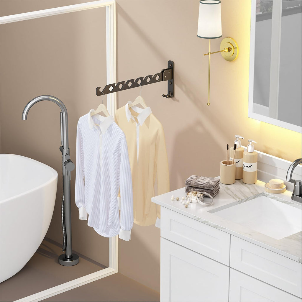 Wall Mounted Clothes Drying Rack, Wall Clothes Hanger Foldable, Laundry Hanger.