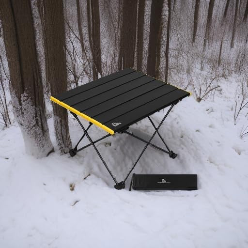 Ultralight Folding Camping Table Small Black w/ Carry Bag 16"x13.6" 66 lb