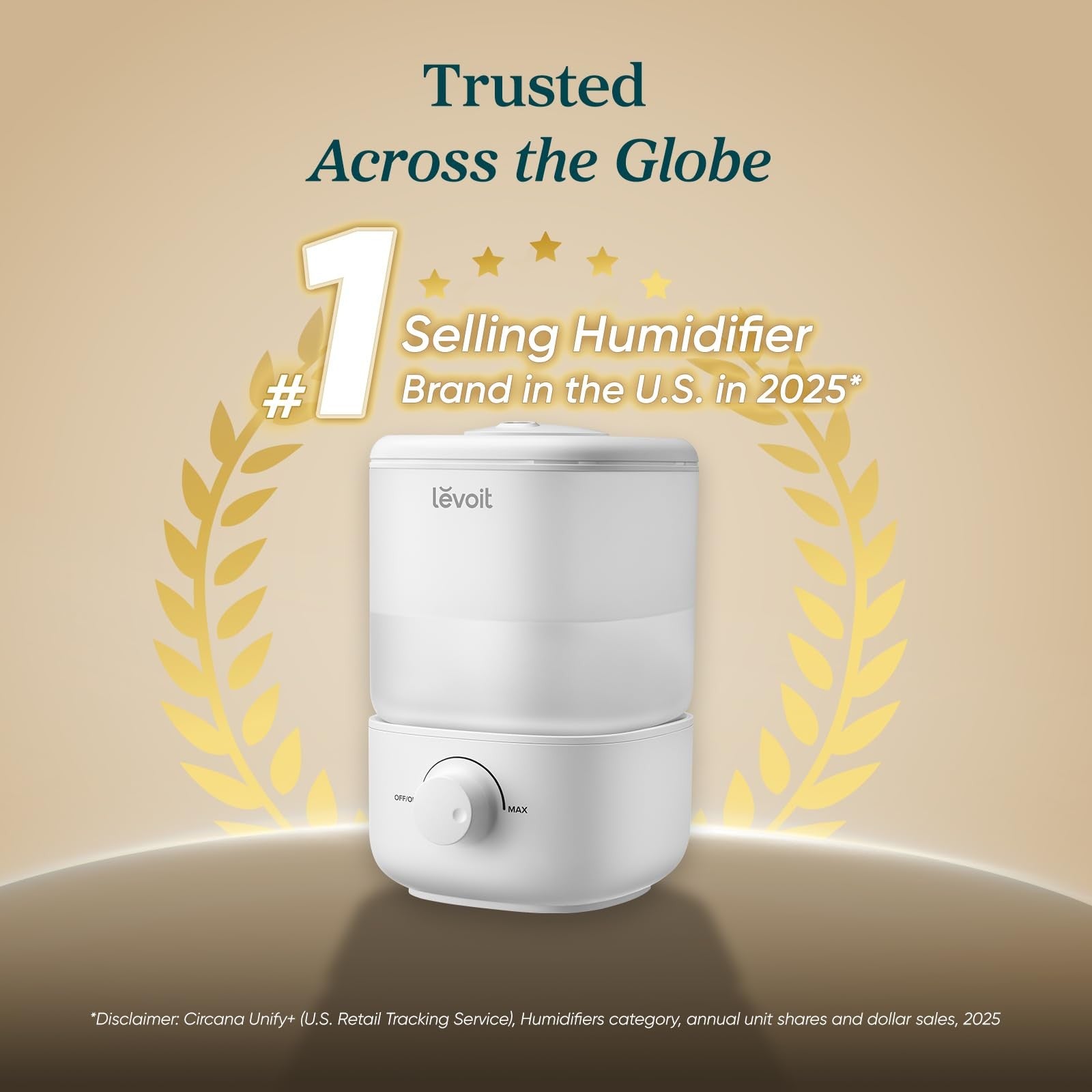 Top Fill Humidifiers for Bedroom, 2.5L Tank for Large Room, Easy to Fill & Clean
