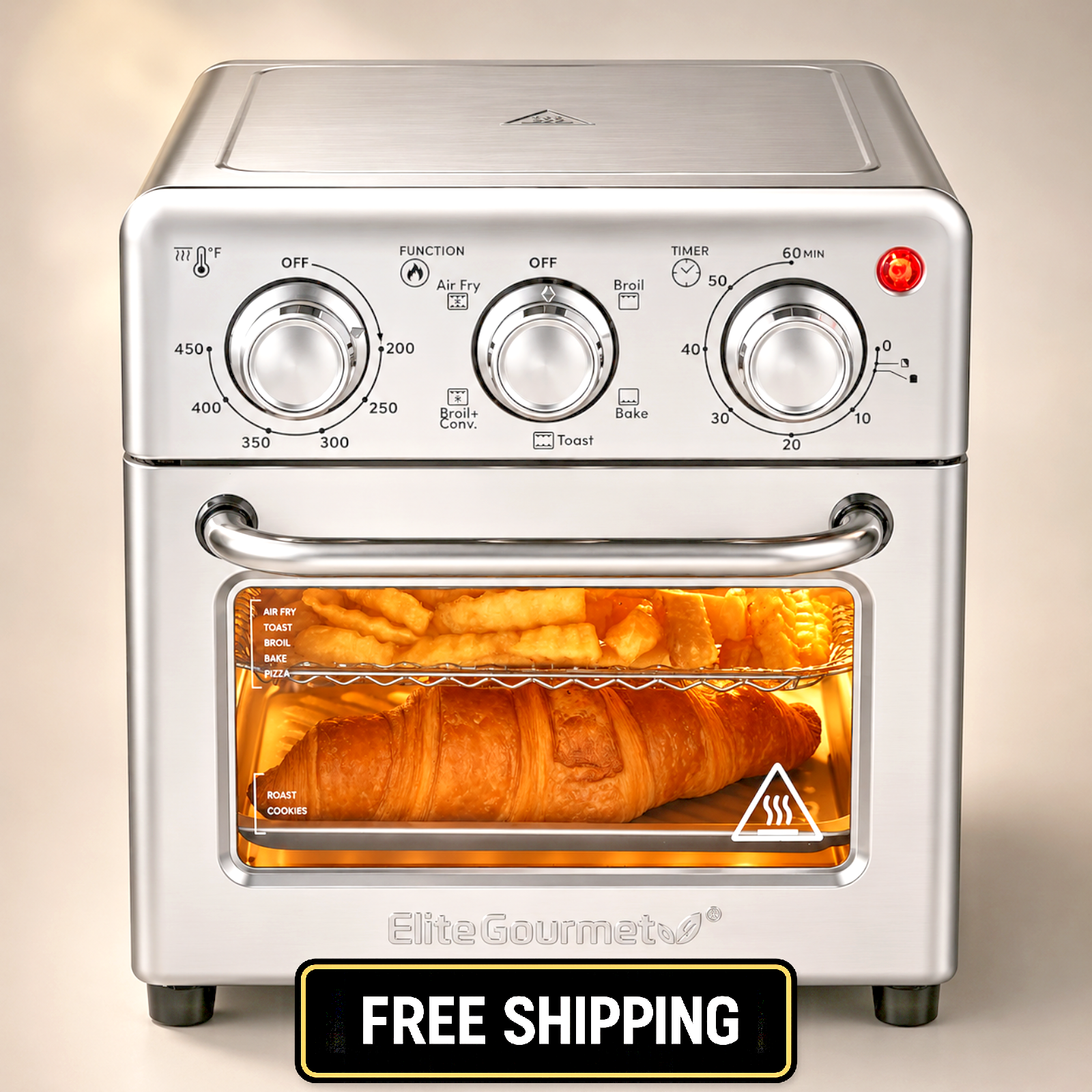 Elite Gourmet Compact 8.5Qt Air Fryer Oven – Mini Countertop Air Fryer